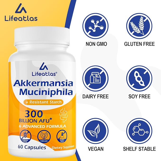 60 Count (Pack of 4) Akkermansia Probiotic
