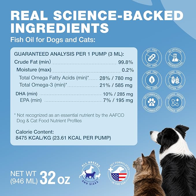 32 Fl Oz Fish Oil for Dogs and Cats